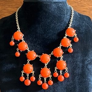 🧡🧡 Tiny Bubble Orange Gold Tone Beaded Necklace - Orange Bubble Necklace 🧡🧡